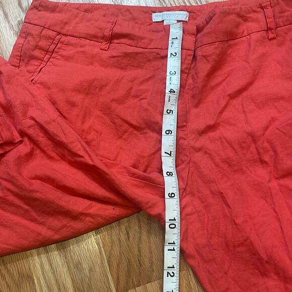 New York & Company Coral Linen Blend Capri - Size 8 - Picture 5 of 7